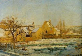 Camille Pissarro : The Effect of Snow at l'Hermitage